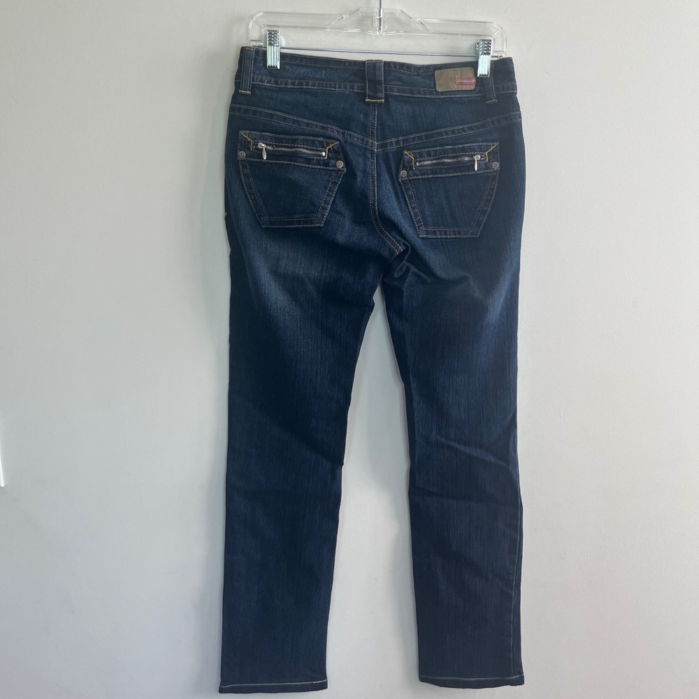 Unionbay Lexington Lo-Low Dark Wash Slim Straight Leg Stretch Jeans Size 5